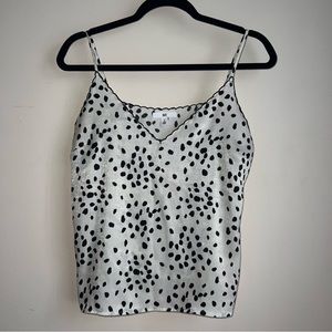 BP Nordstrom Spotted Print Scalloped Neckline Camisole Top
